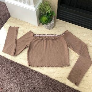NWOT!!! Lettuce Trim Off The Shoulder Crop Top